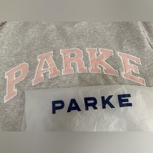 BNWT PARKE Varsity fleece Mock neck Miami Pink size  l/xl